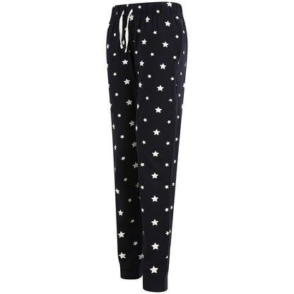 Navy-White - Pack Shot - Skinni Fit Womens-Ladies Cuffed Lounge Pants