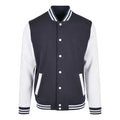 Navy-White - Front - Build Your Brand Mens Basic College Jacket