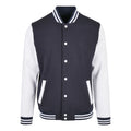 Navy-White - Front - Build Your Brand Mens Basic College Jacket
