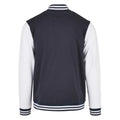 Navy-White - Back - Build Your Brand Mens Basic College Jacket
