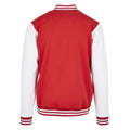 Red-White - Back - Build Your Brand Mens Basic College Jacket