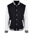 Black-White - Front - Build Your Brand Mens Basic College Jacket