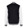 Black-White - Back - Build Your Brand Mens Basic College Jacket