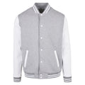 Heather Grey-White - Front - Build Your Brand Mens Basic College Jacket