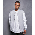 Heather Grey-White - Back - Build Your Brand Mens Basic College Jacket