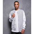 Heather Grey-White - Side - Build Your Brand Mens Basic College Jacket
