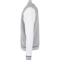 Heather Grey-White - Pack Shot - Build Your Brand Mens Basic College Jacket