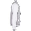 Heather Grey-White - Close up - Build Your Brand Mens Basic College Jacket