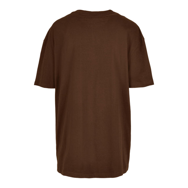Chocolate Brown - Back - Build Your Brand Womens-Ladies Boyfriend Oversized T-Shirt