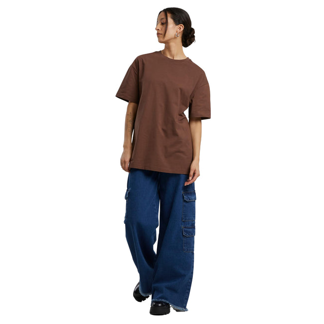Chocolate Brown - Lifestyle - Build Your Brand Womens-Ladies Boyfriend Oversized T-Shirt