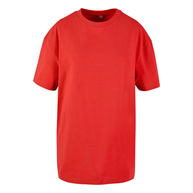 City Red - Front - Build Your Brand Womens-Ladies Boyfriend Oversized T-Shirt