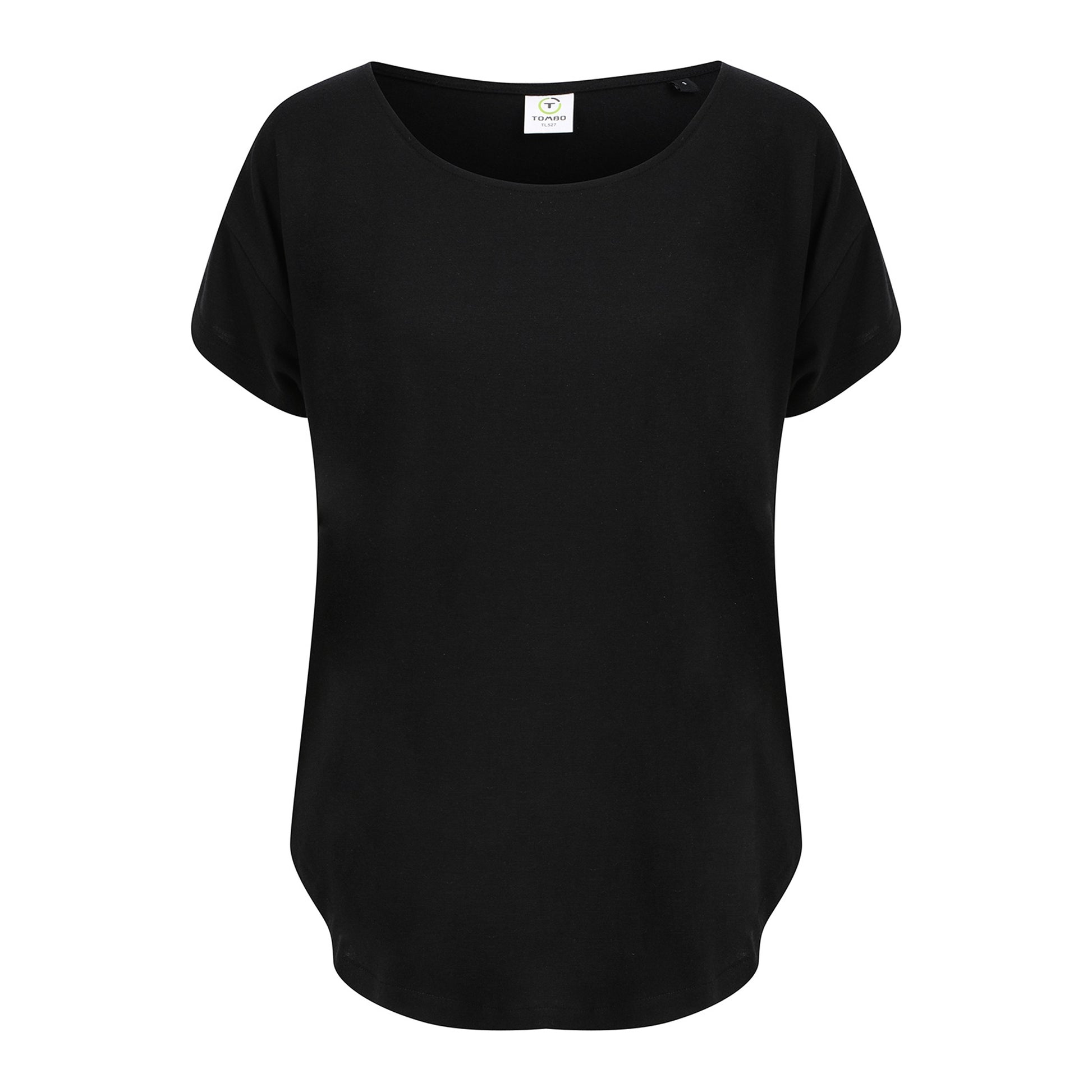 Black - Front - Tombo Womens-Ladies Scoop Neck T-Shirt