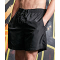 Black - Side - Build Your Brand Mens Recycled Swim Shorts