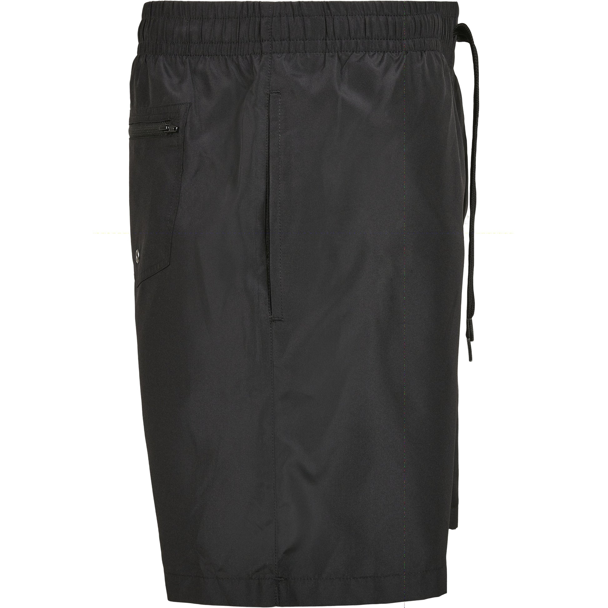 Black - Close up - Build Your Brand Mens Recycled Swim Shorts