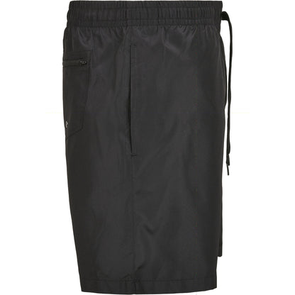 Black - Close up - Build Your Brand Mens Recycled Swim Shorts