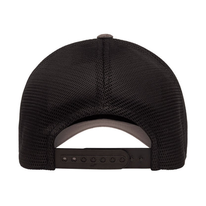 Charcoal-Black Melange - Back - Flexfit Unisex Adult 110 Mesh Two Tone Cap