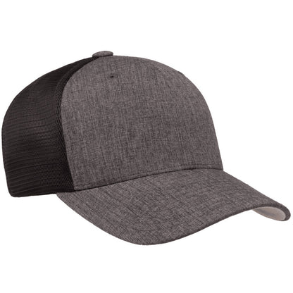 Charcoal-Black Melange - Lifestyle - Flexfit Unisex Adult 110 Mesh Two Tone Cap
