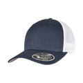 Navy-White - Front - Flexfit Unisex Adult 110 Mesh Two Tone Cap