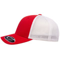 Red-White - Side - Flexfit Unisex Adult 110 Mesh Two Tone Cap