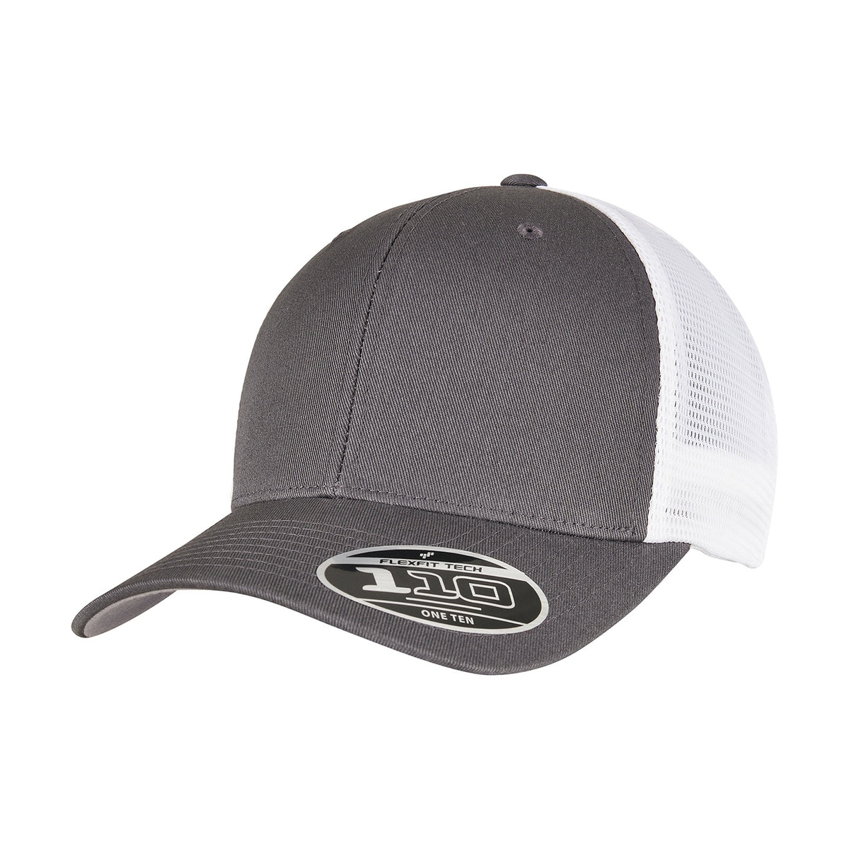 Charcoal-White - Front - Flexfit Unisex Adult 110 Mesh Two Tone Cap