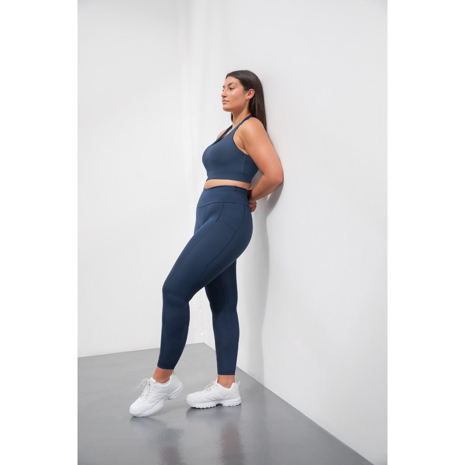 Navy - Back - Tombo Womens-Ladies Core Medium Impact Bra