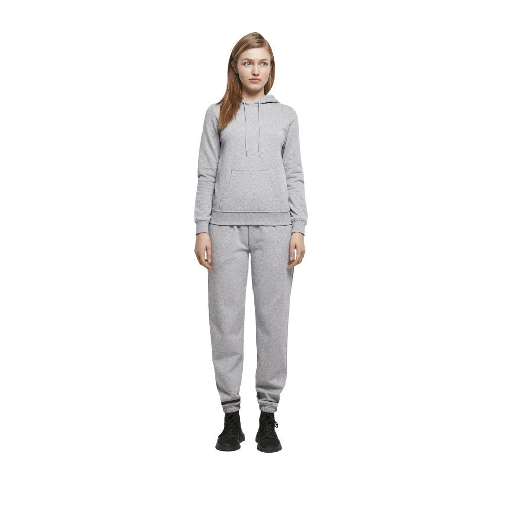 Heather Grey - Back - Build Your Brand Womens-Ladies Basic Hoodie