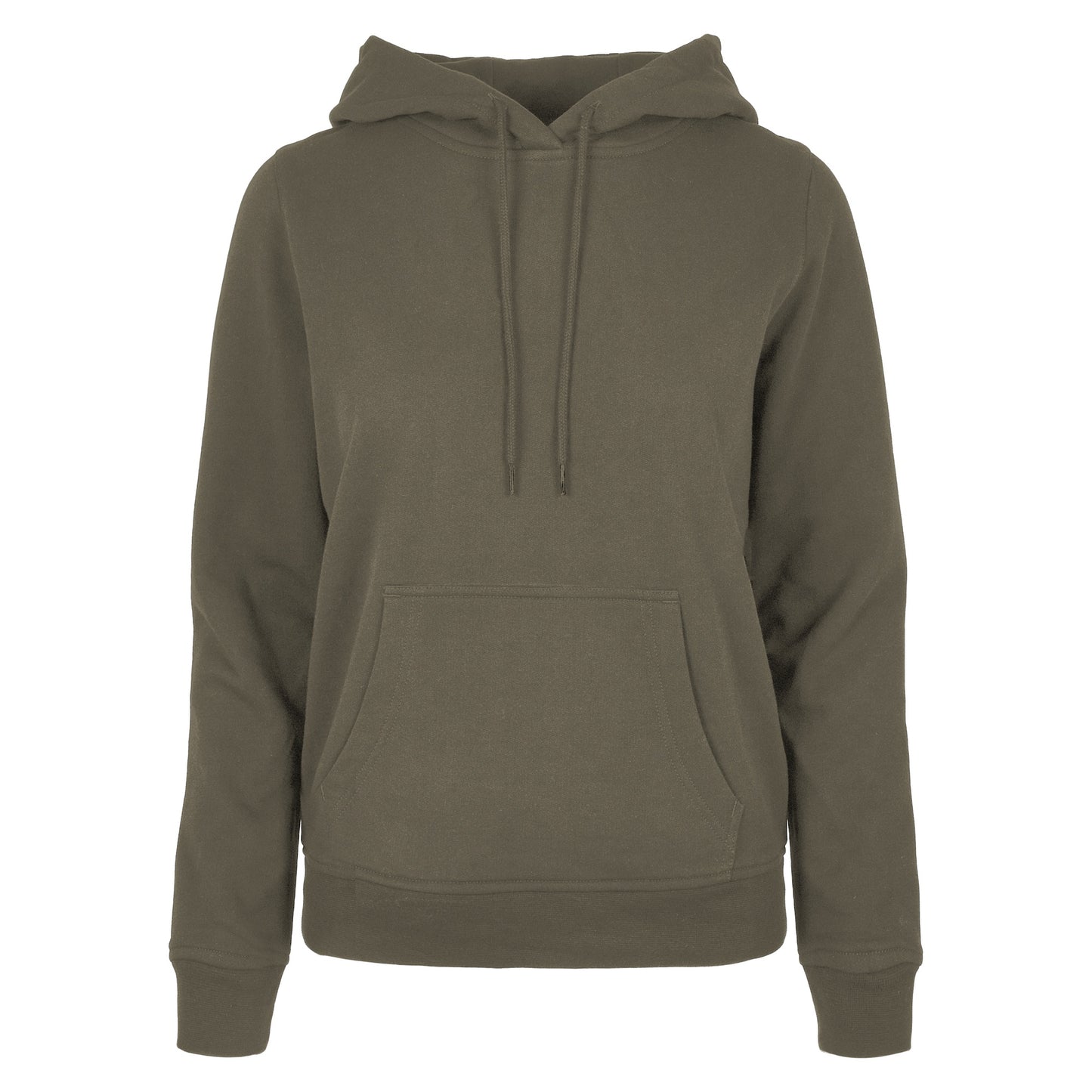 Olive - Front - Build Your Brand Womens-Ladies Basic Hoodie