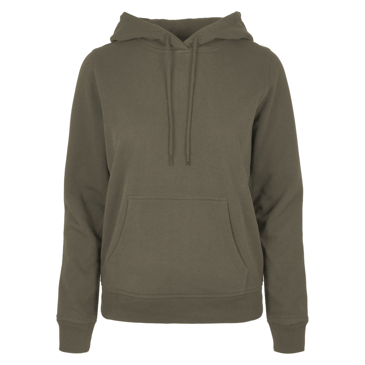 Olive - Front - Build Your Brand Womens-Ladies Basic Hoodie