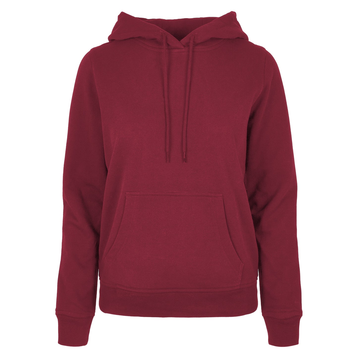 Burgundy - Front - Build Your Brand Womens-Ladies Basic Hoodie