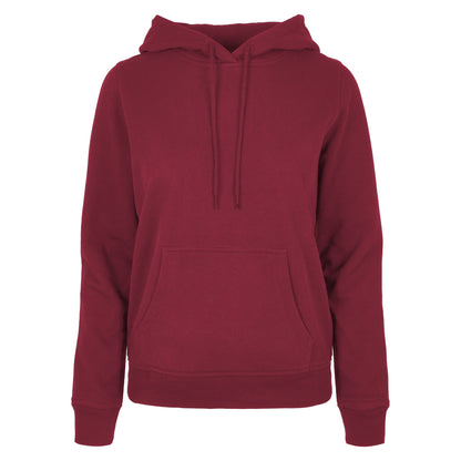 Burgundy - Front - Build Your Brand Womens-Ladies Basic Hoodie