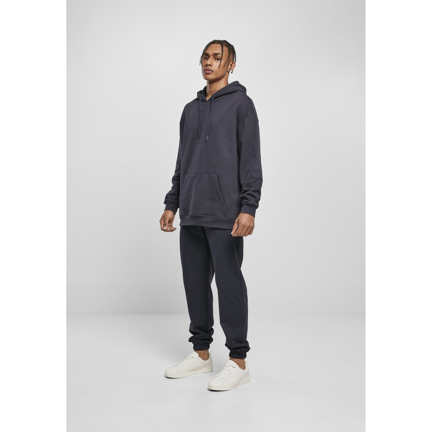 Charcoal - Close up - Build Your Brand Mens Basic Oversized Hoodie