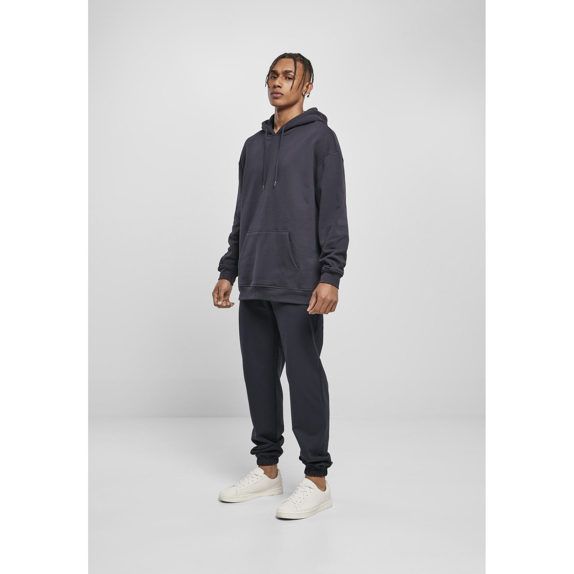 Charcoal - Close up - Build Your Brand Mens Basic Oversized Hoodie