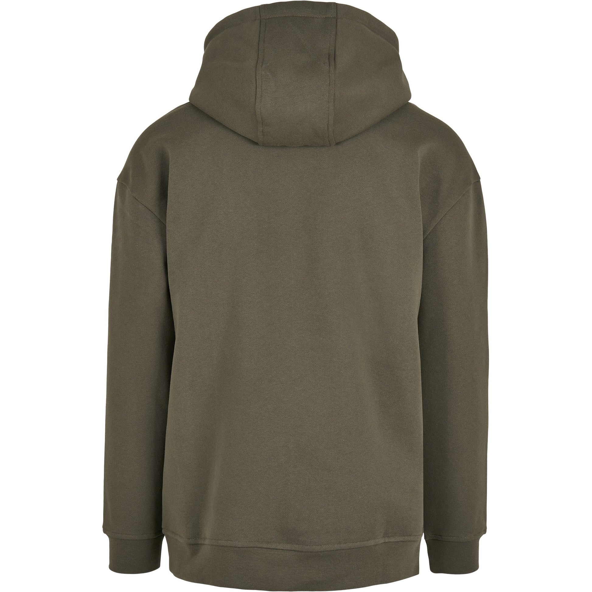 Olive - Back - Build Your Brand Mens Basic Oversized Hoodie