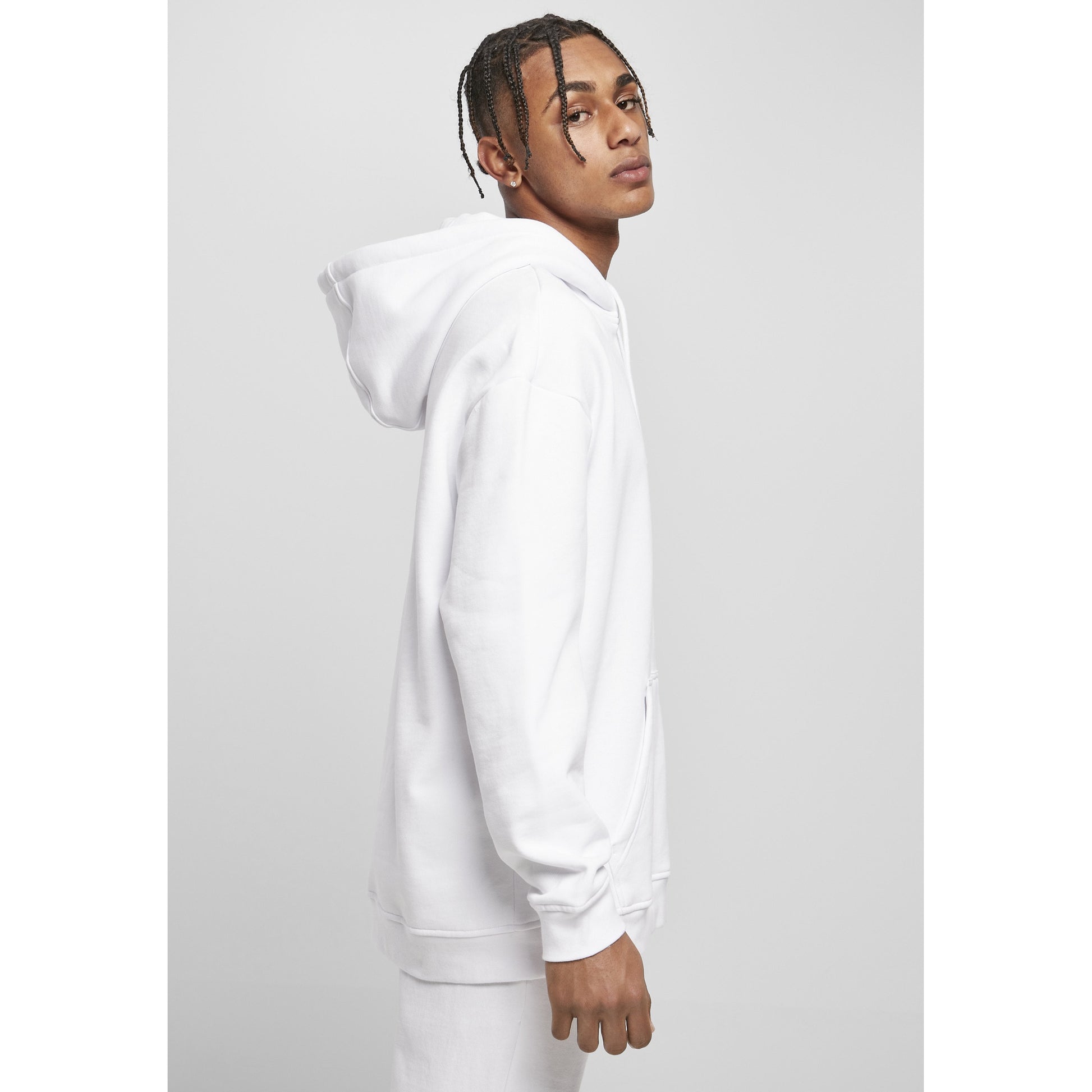 White - Pack Shot - Build Your Brand Mens Basic Oversized Hoodie