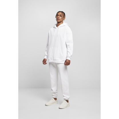 White - Close up - Build Your Brand Mens Basic Oversized Hoodie