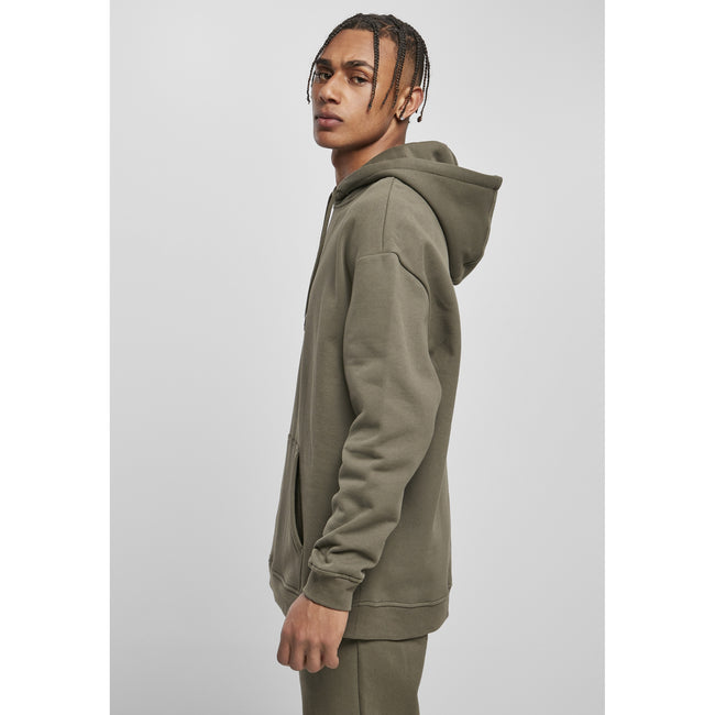 Olive - Back - Build Your Brand Mens Basic Oversized Hoodie
