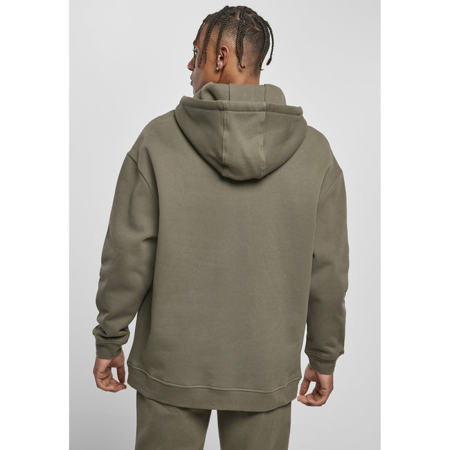 Olive - Side - Build Your Brand Mens Basic Oversized Hoodie