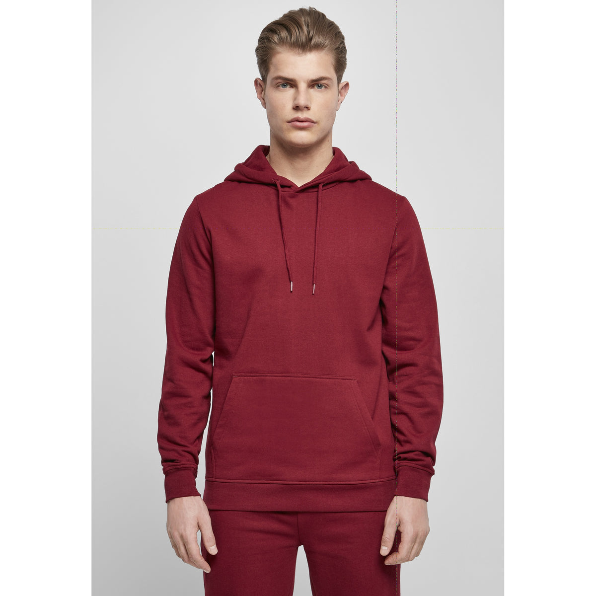 Burgundy - Back - Build Your Brand Mens Basic Hoodie