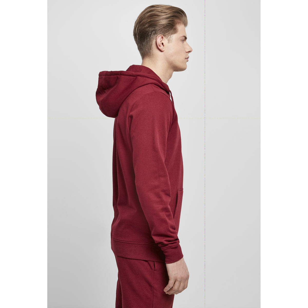 Burgundy - Pack Shot - Build Your Brand Mens Basic Hoodie