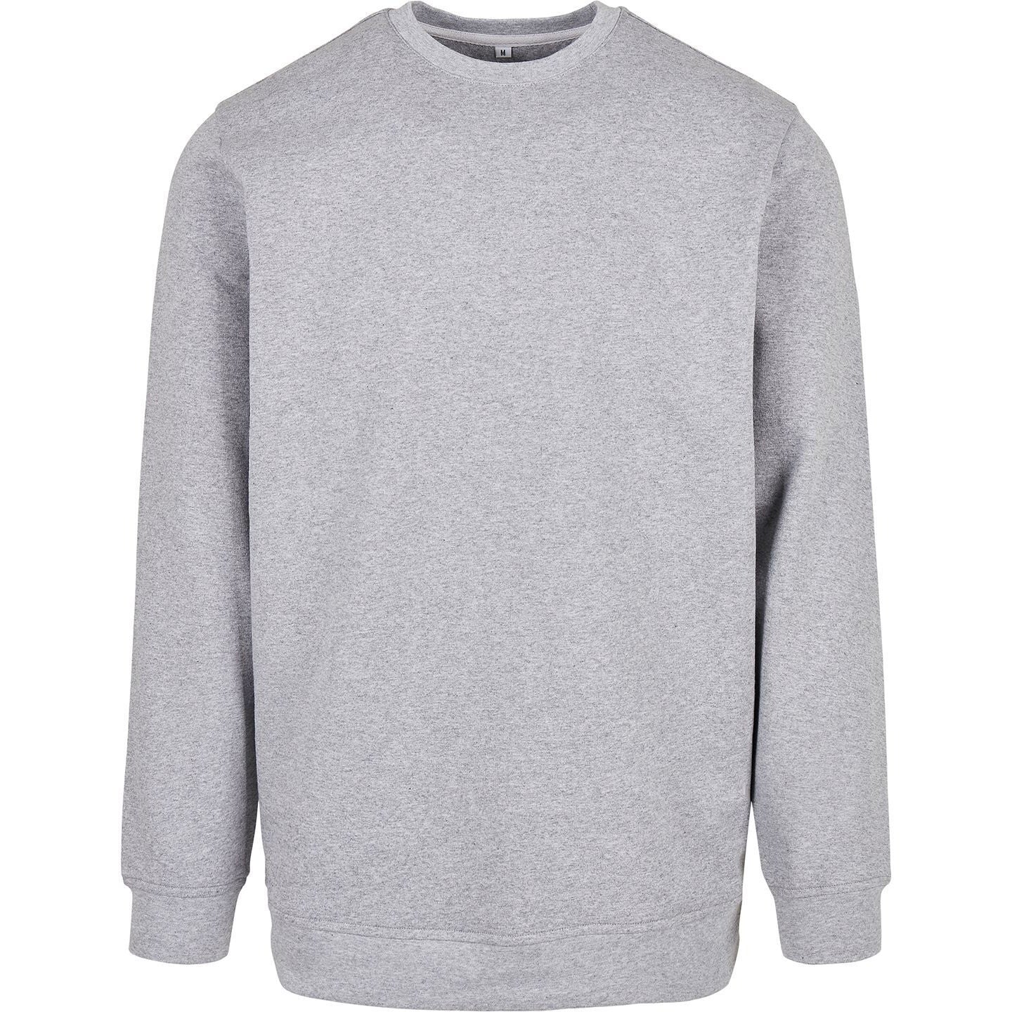 Heather Grey - Front - Build Your Brand Mens Basic Crew Neck Sweatshirt