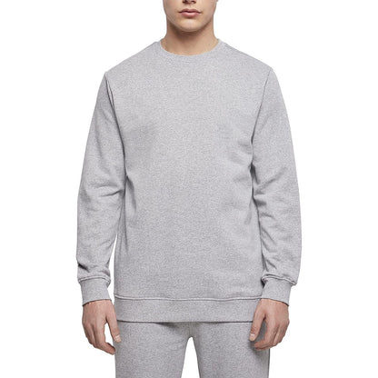 Heather Grey - Side - Build Your Brand Mens Basic Crew Neck Sweatshirt