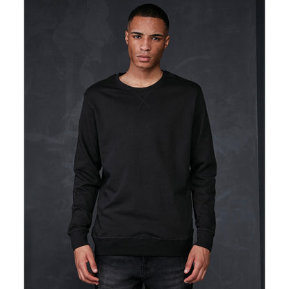 Black - Back - Build Your Brand Mens Basic Crew Neck Sweatshirt