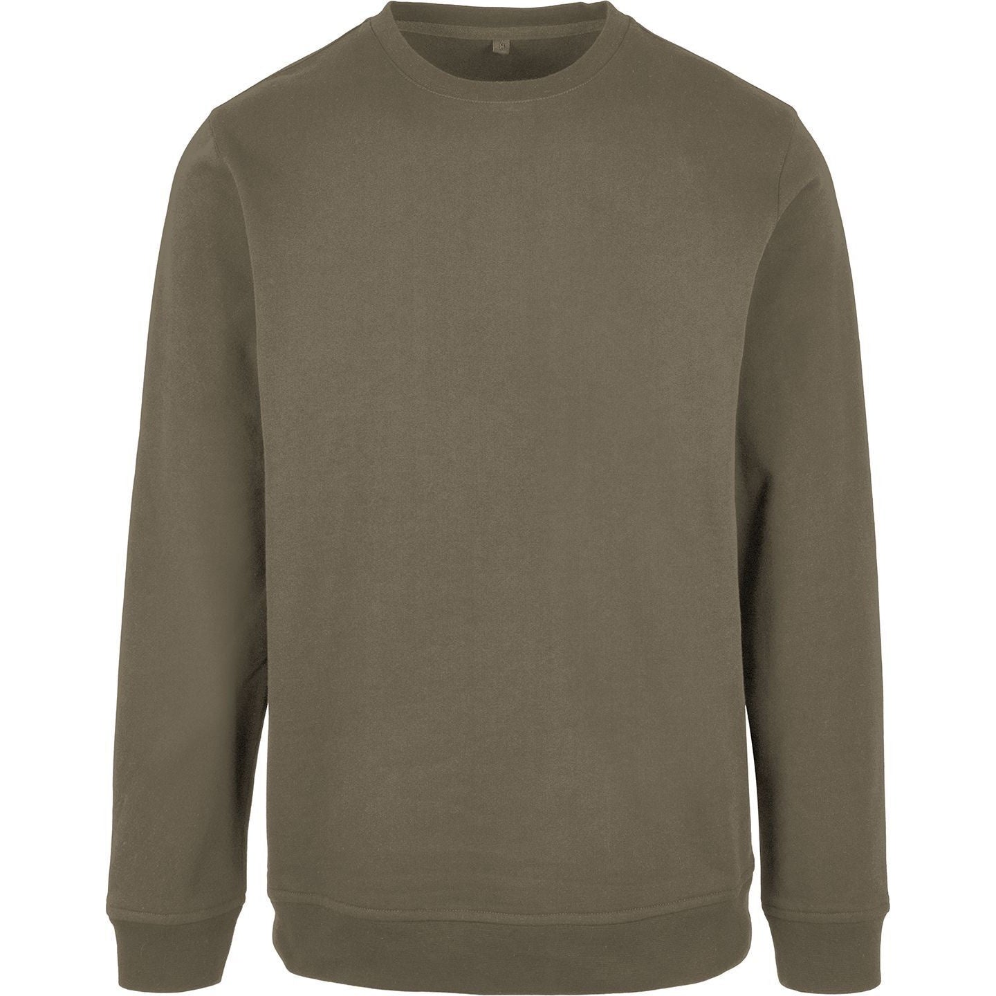 Olive - Front - Build Your Brand Mens Basic Crew Neck Sweatshirt