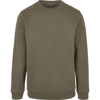 Olive - Front - Build Your Brand Mens Basic Crew Neck Sweatshirt