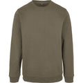 Olive - Front - Build Your Brand Mens Basic Crew Neck Sweatshirt