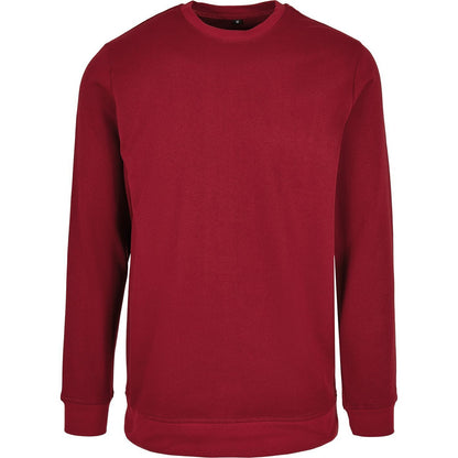 Burgundy - Front - Build Your Brand Mens Basic Crew Neck Sweatshirt