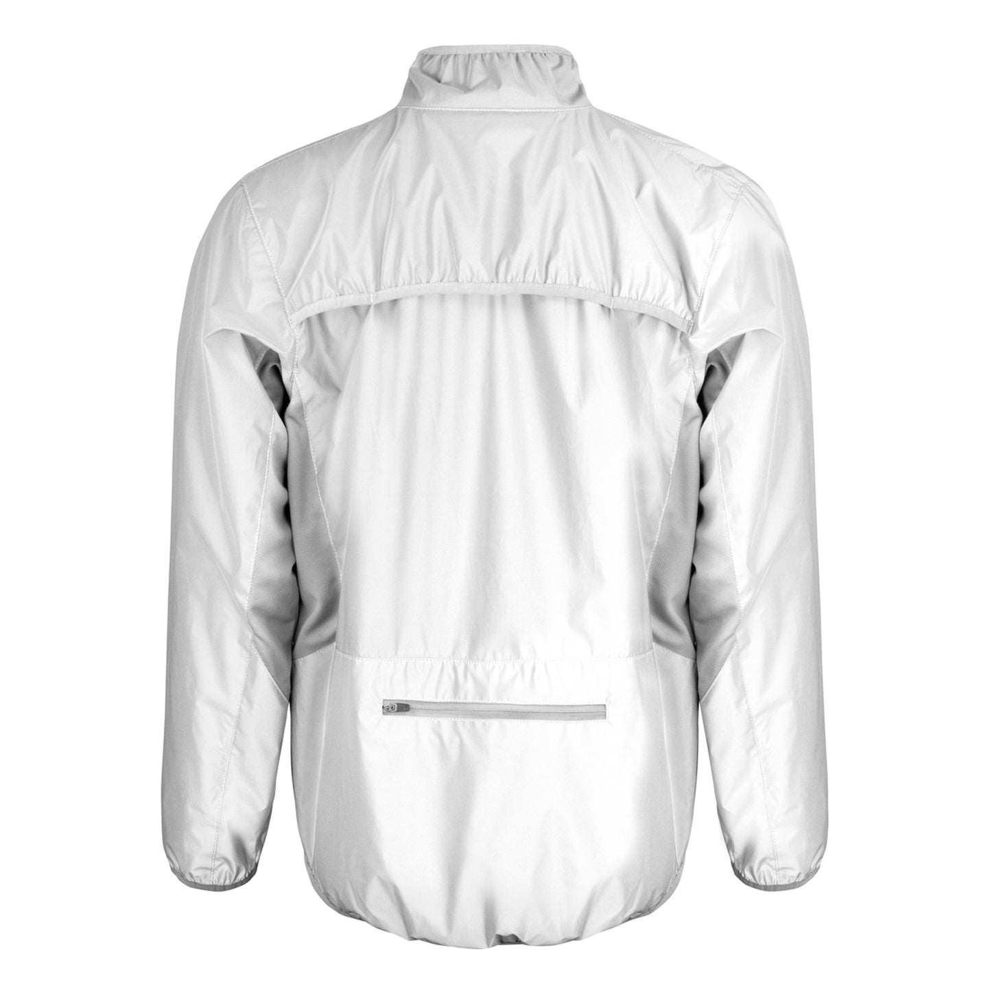 Neon White - Back - Spiro Mens Luxe Reflective Hi-Vis Jacket