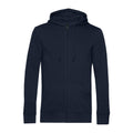 Navy Blue - Front - B&C Mens Organic Zipped Hoodie