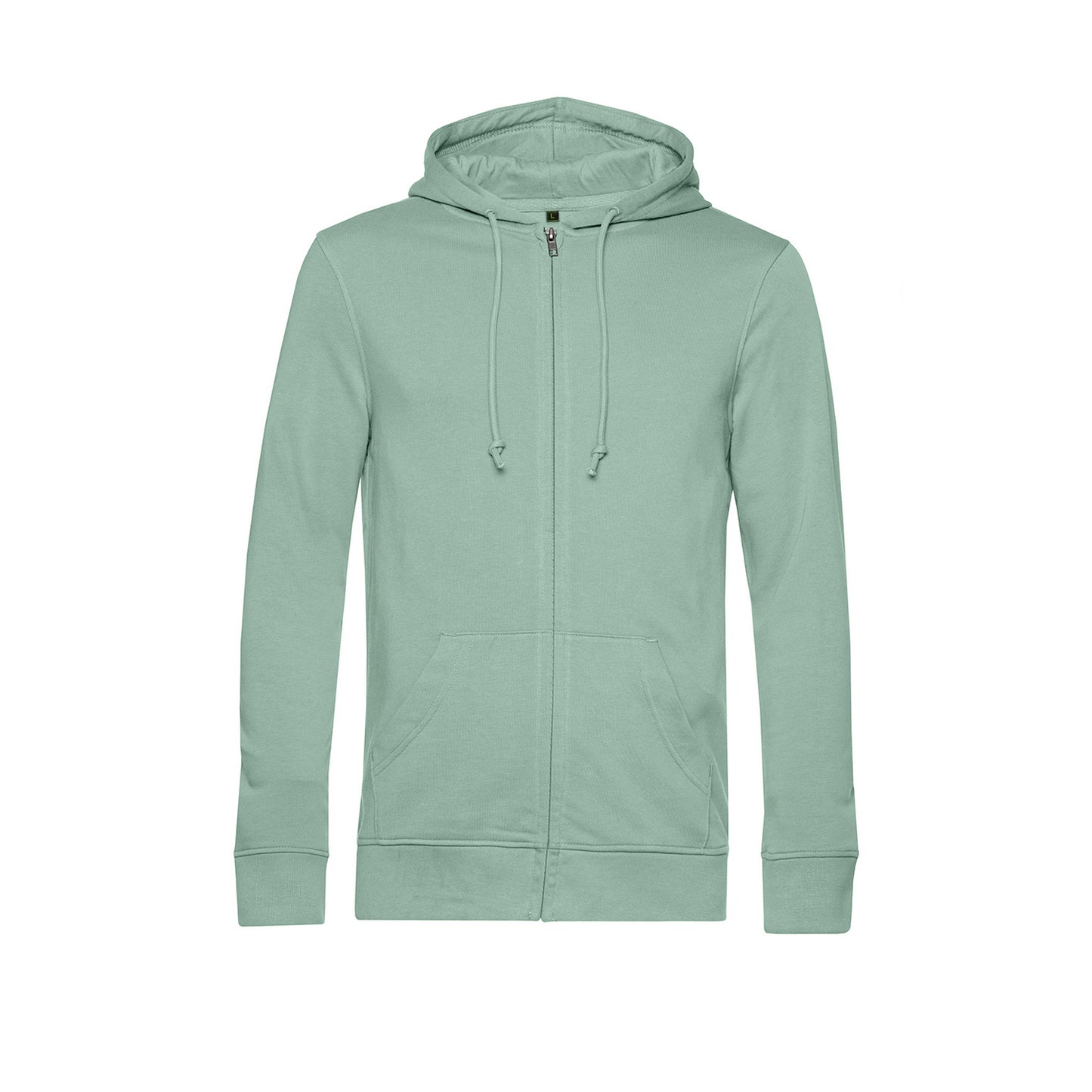 Sage - Front - B&C Mens Organic Zipped Hoodie