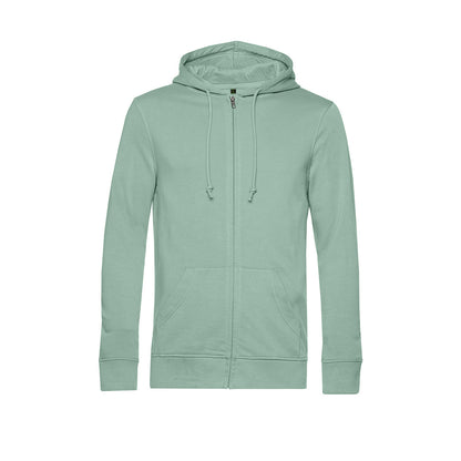 Sage - Front - B&C Mens Organic Zipped Hoodie